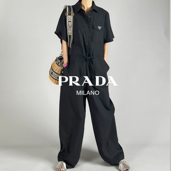 PRADA linen 점프수트