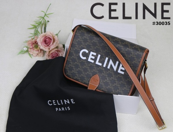 셀린느 [CELINE]  셀린느 트리오페 캔버스 메신저 로고 크로스백