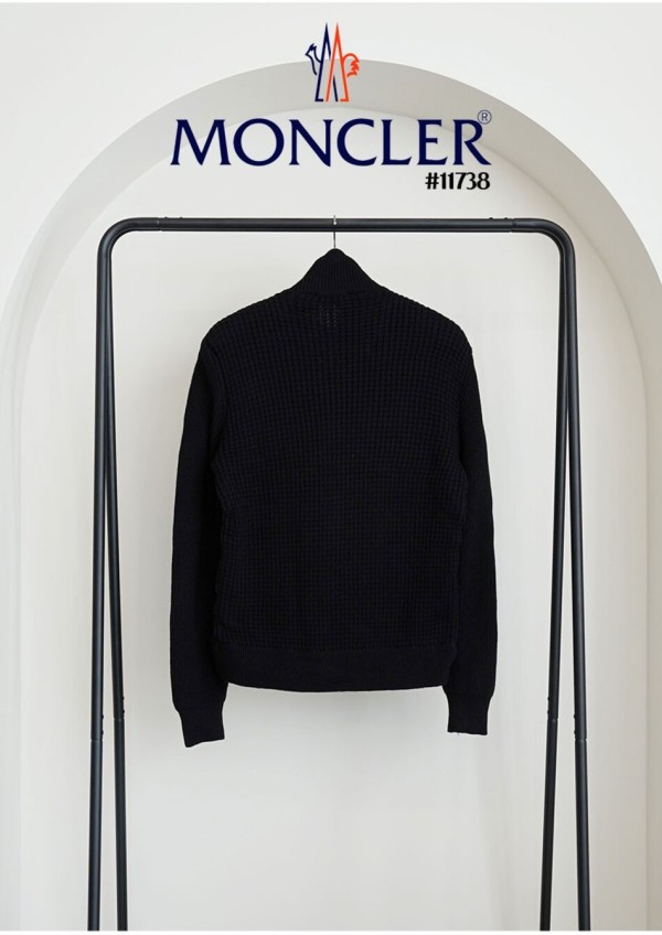 [MONCLER] 몽클레어 남성 로고패치 TRICOT 니트 패딩 집업가디건