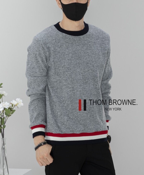 톰브라운 [THOM BROWNE] 수입고급 삼선 니트짜임 맨투맨