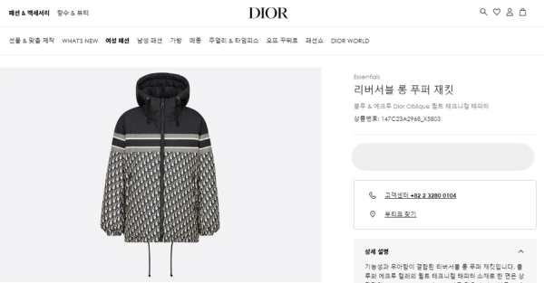 DIOR OBLIQUE 디올 양면 리버서블 롱 다운 패딩 점퍼