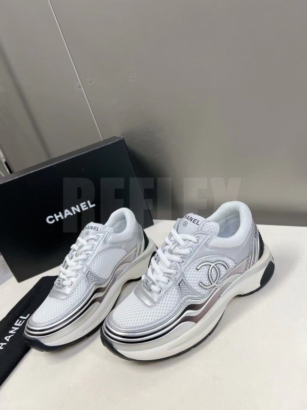 (여) 샤넬 cc로고 크루즈 메탈 매쉬 레더 실버_KS